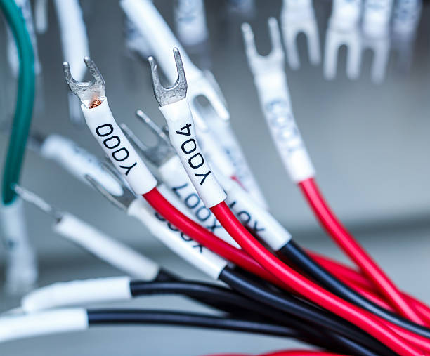 PVC heat-shrink tubing labels on cables and wires