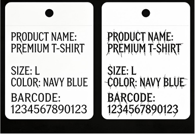 Label Printing Clarity Comparison Clear vs. Blurry Labels