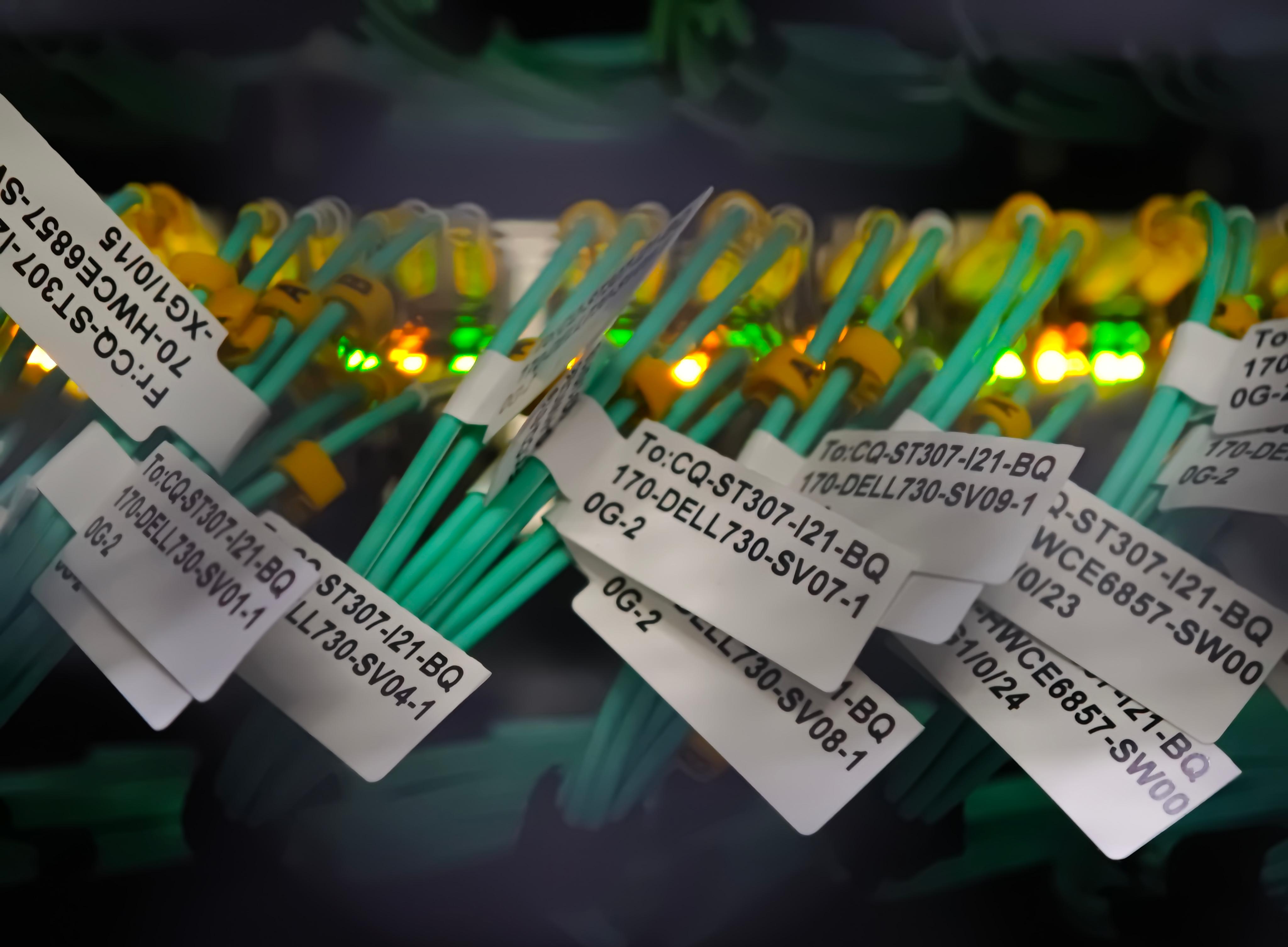 Wire and cable with labels