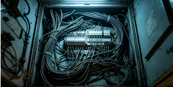 messy-unlabeled-wires-inside-industrial-control-panel